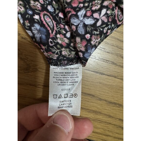 LOFT Women Sleeveless Blouse Size Small Paisley Ruffles Lightweight Beach Summer - Picture 7 of 8